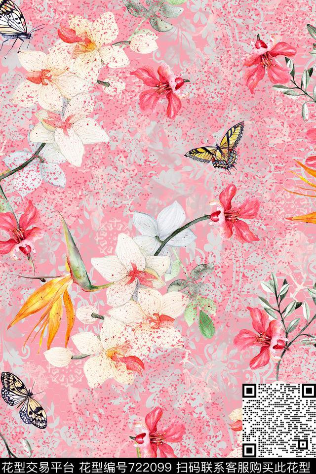 D36.1.jpg - 722099 - tropical watercolor garden - 数码印花花型 － 女装花型设计 － 瓦栏