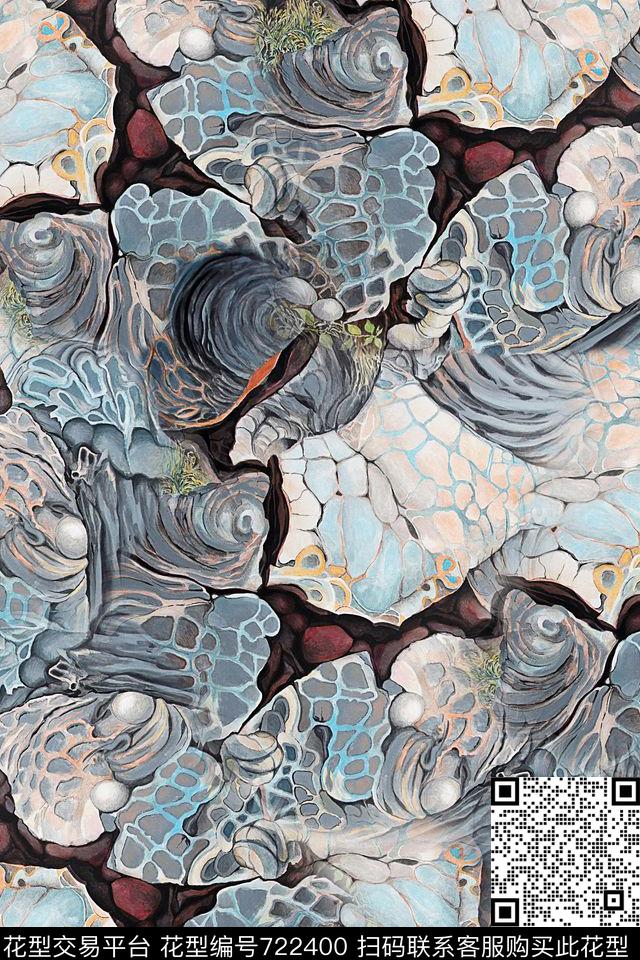 20161019肌理卵石-1.jpg - 722400 - 肌理图案 卵石贝壳 龟纹 - 数码印花花型 － 女装花型设计 － 瓦栏