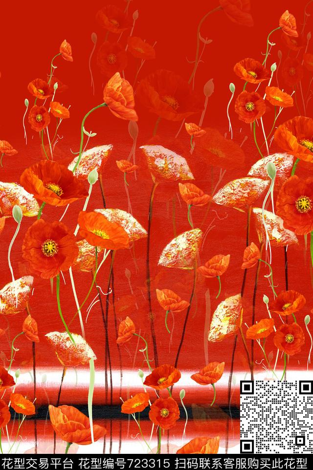 女装中国风花鸟植物数码印花花型下载（图片编号: 723315） - 瓦栏（Walan）