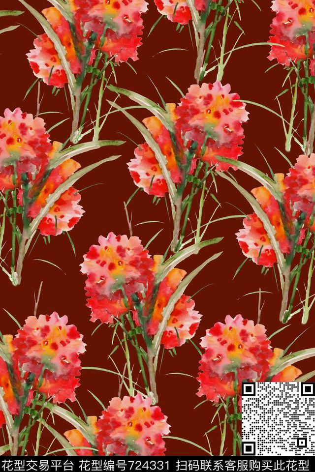 2016-9-28sh手绘水彩花卉1.jpg - 724331 - 水彩 花卉 - 数码印花花型 － 女装花型设计 － 瓦栏