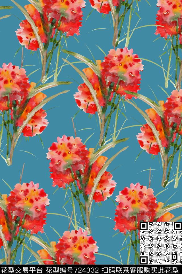 2016-9-28sh手绘水彩花卉2.jpg - 724332 - 水彩 花卉 - 数码印花花型 － 女装花型设计 － 瓦栏