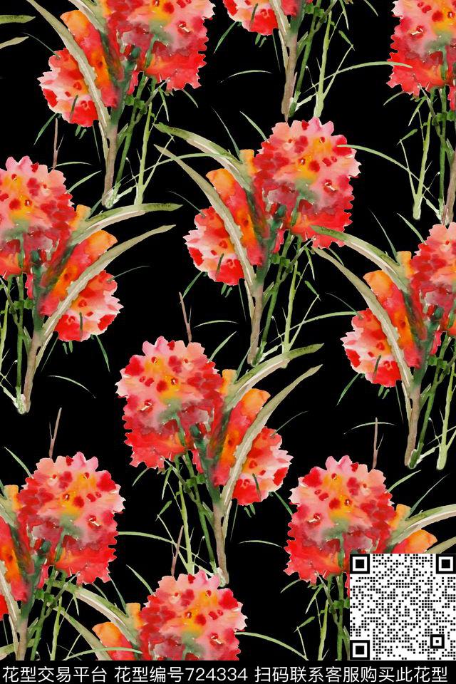 2016-9-28sh手绘水彩花卉4.jpg - 724334 - 水彩 花卉 - 数码印花花型 － 女装花型设计 － 瓦栏