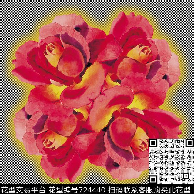 20161019.jpg - 724440 - 丝巾方巾 花卉 格子 - 数码印花花型 － 方巾花型设计 － 瓦栏