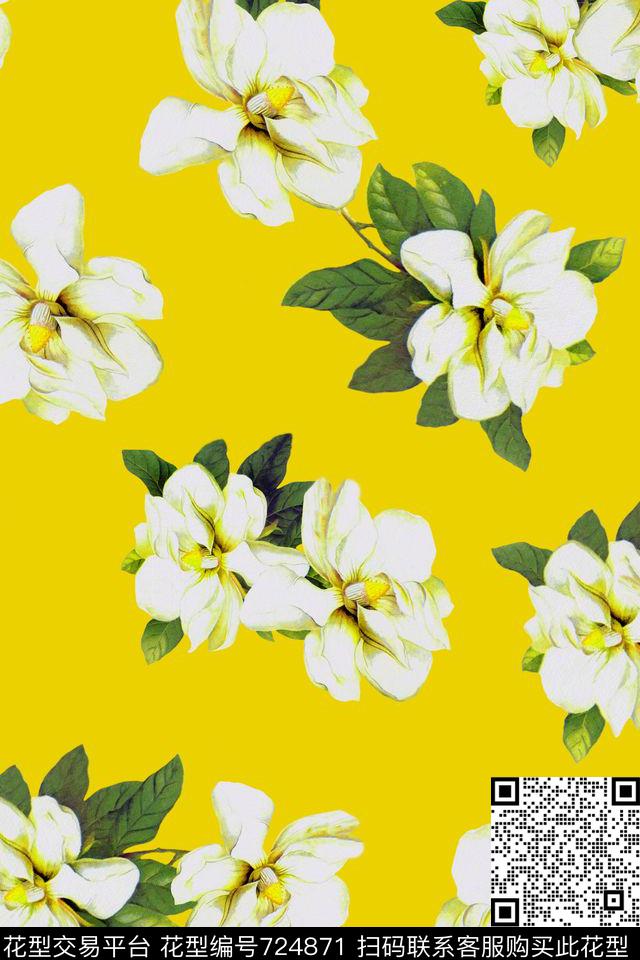 2016-10-16花卉1.jpg - 724871 - 水彩花卉 大花朵 女装 - 数码印花花型 － 女装花型设计 － 瓦栏