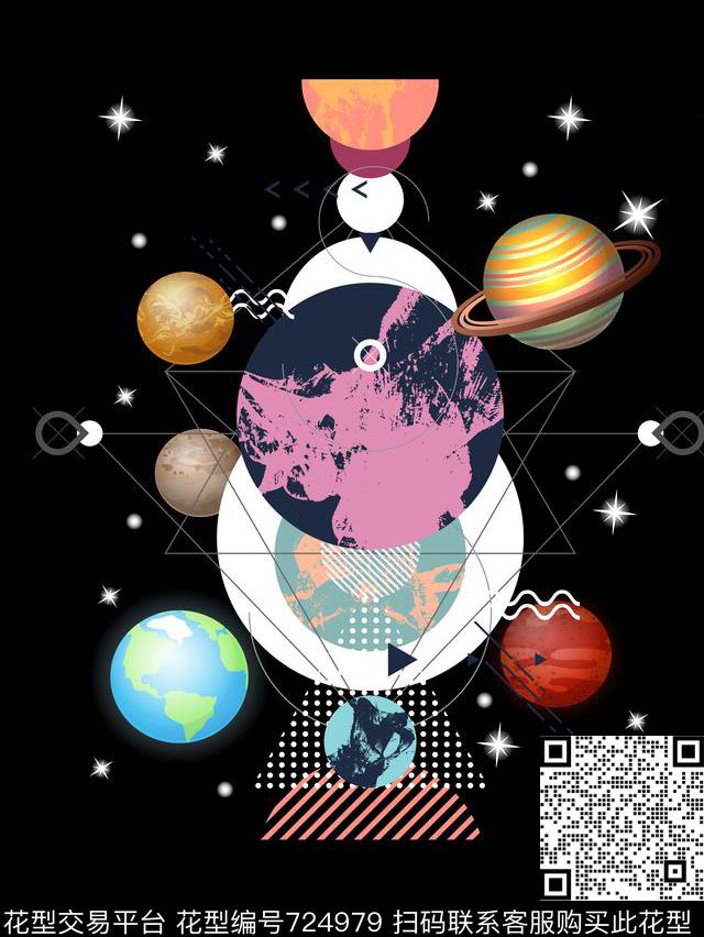 44g.jpg - 724979 - 星球 星星 几何 - 数码印花花型 － 男装花型设计 － 瓦栏