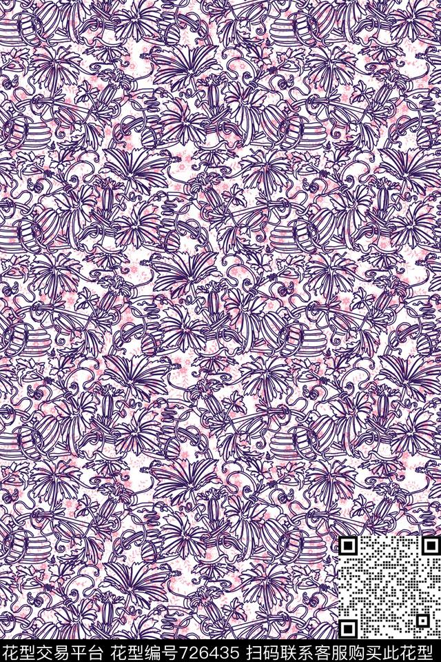 乱花小碎花花卉数码印花花型下载（图片编号: 726435） - 瓦栏（Walan）