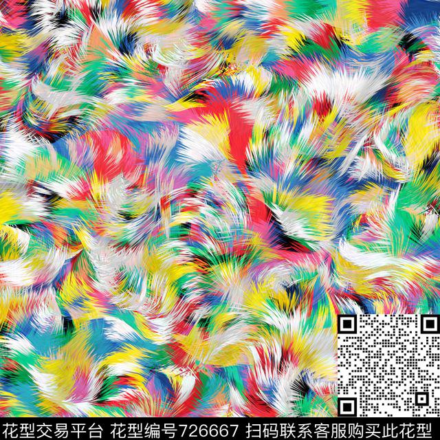 Z0266.jpg - 726667 - 动物纹 毛织 彩色羽毛 - 数码印花花型 － 女装花型设计 － 瓦栏