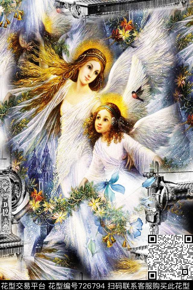 女装抽象几何卡通趣味数码印花花型下载（图片编号: 726794） - 瓦栏（Walan）