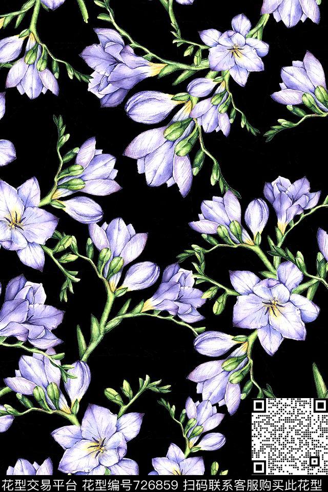 花卉小清新女装数码印花花型下载（图片编号: 726859） - 瓦栏（Walan）