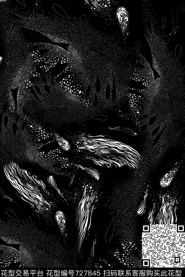 抽象男装肌理数码印花花型下载（图片编号: 727845） - 瓦栏（Walan）