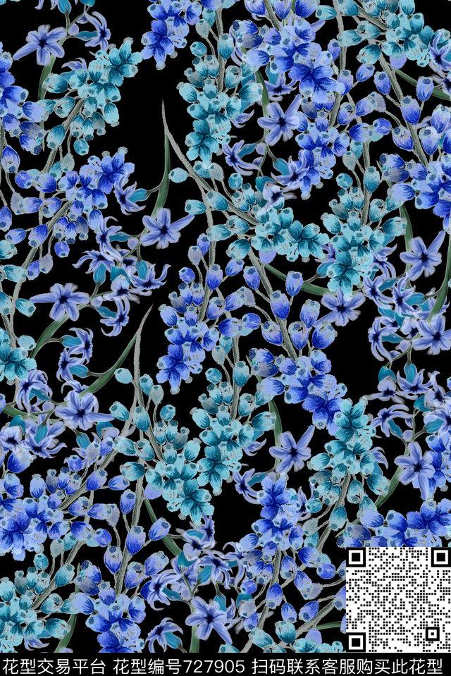 手绘满版小碎花数码印花花型下载（图片编号: 727905） - 瓦栏（Walan）