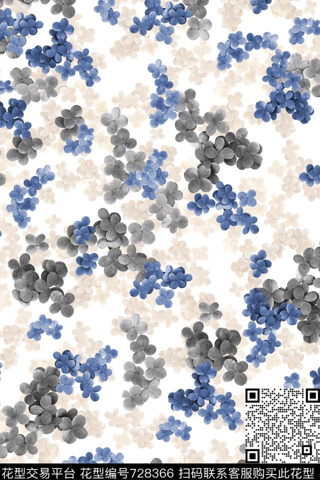 小碎花花朵花卉数码印花花型下载（图片编号: 728366） - 瓦栏（Walan）