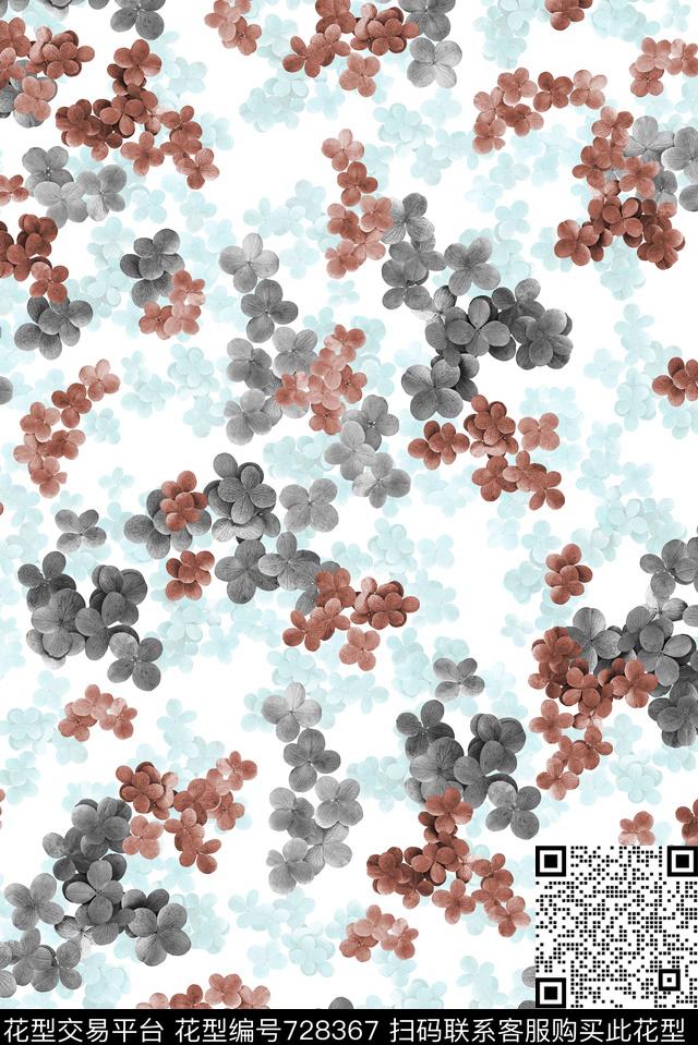 小碎花花朵花卉数码印花花型下载（图片编号: 728367） - 瓦栏（Walan）