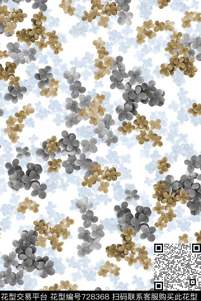 小碎花花朵花卉数码印花花型下载（图片编号: 728368） - 瓦栏（Walan）