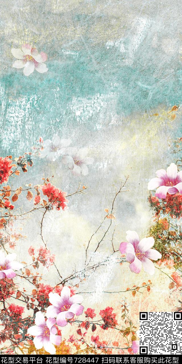 QQ图片20161024223728.jpg - 728447 - 花朵 花卉 中国风 - 数码印花花型 － 女装花型设计 － 瓦栏