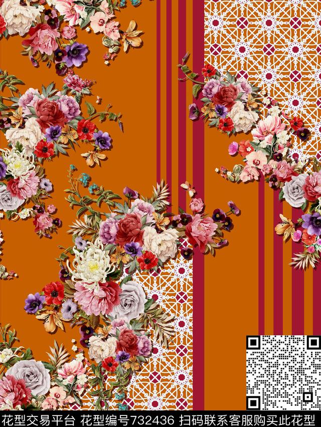 3-1.tif - 732436 - 水彩花卉 民族风 几何花卉 - 数码印花花型 － 女装花型设计 － 瓦栏