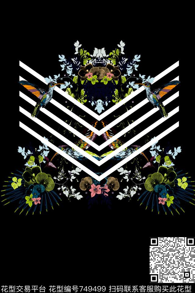 16112701.jpg - 749499 - 花卉 几何 动物 - 数码印花花型 － 男装花型设计 － 瓦栏