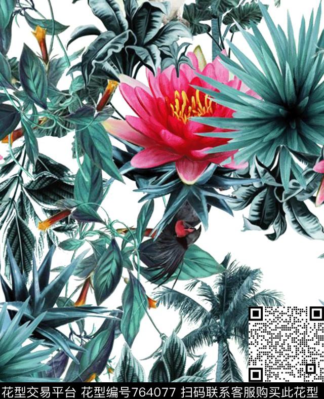 肌理水墨笔触数码印花花型下载（图片编号: 764077） - 瓦栏（Walan）