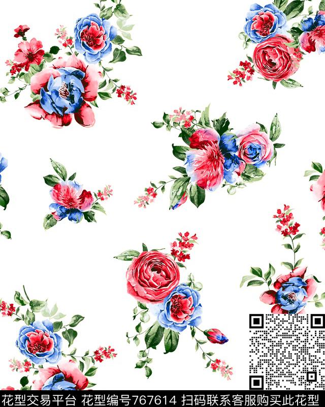 12-27-1-1-.jpg - 767614 - 玫瑰 花朵 花卉 - 数码印花花型 － 女装花型设计 － 瓦栏