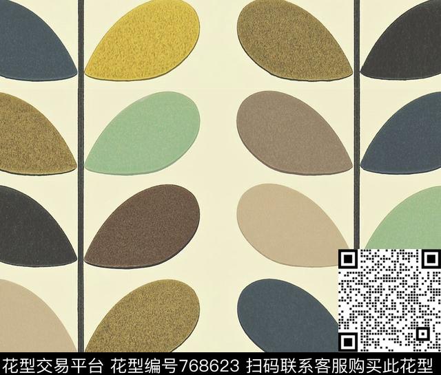 小树叶肌理棉麻数码印花花型下载（图片编号: 768623） - 瓦栏（Walan）