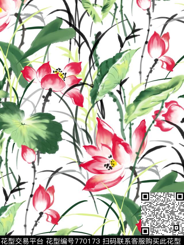 中国风1.jpg - 770173 - 时尚 流行 优雅 - 传统印花花型 － 女装花型设计 － 瓦栏