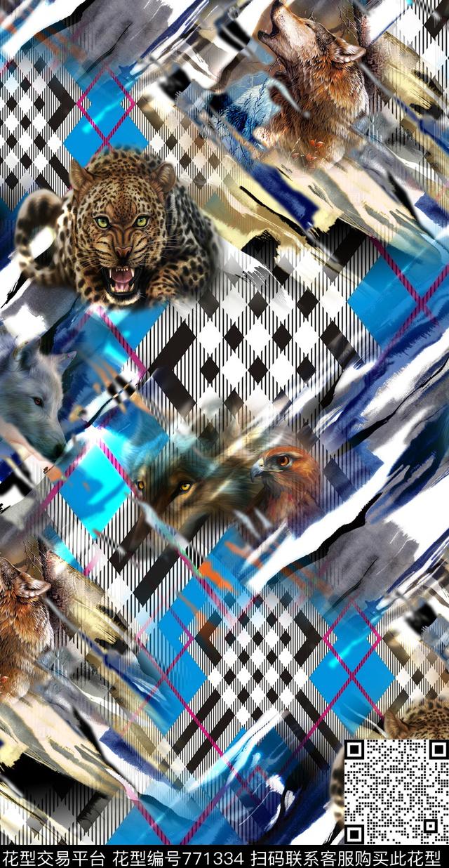 LZY139.jpg - 771334 - 几何 动物 抽象 - 数码印花花型 － 女装花型设计 － 瓦栏