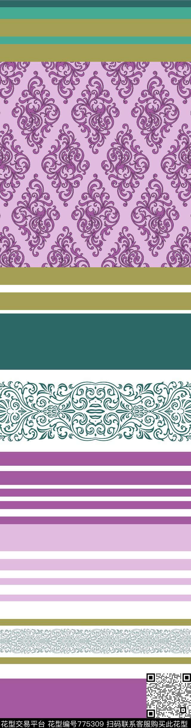 bedset 05.jpg - 775309 - textile design bedset - 数码印花花型 － 床品花型设计 － 瓦栏
