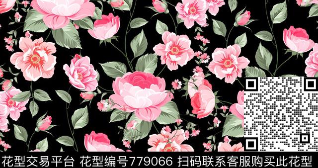 17-1.tif - 779066 - 花卉 红色花卉 粉色 - 数码印花花型 － 女装花型设计 － 瓦栏