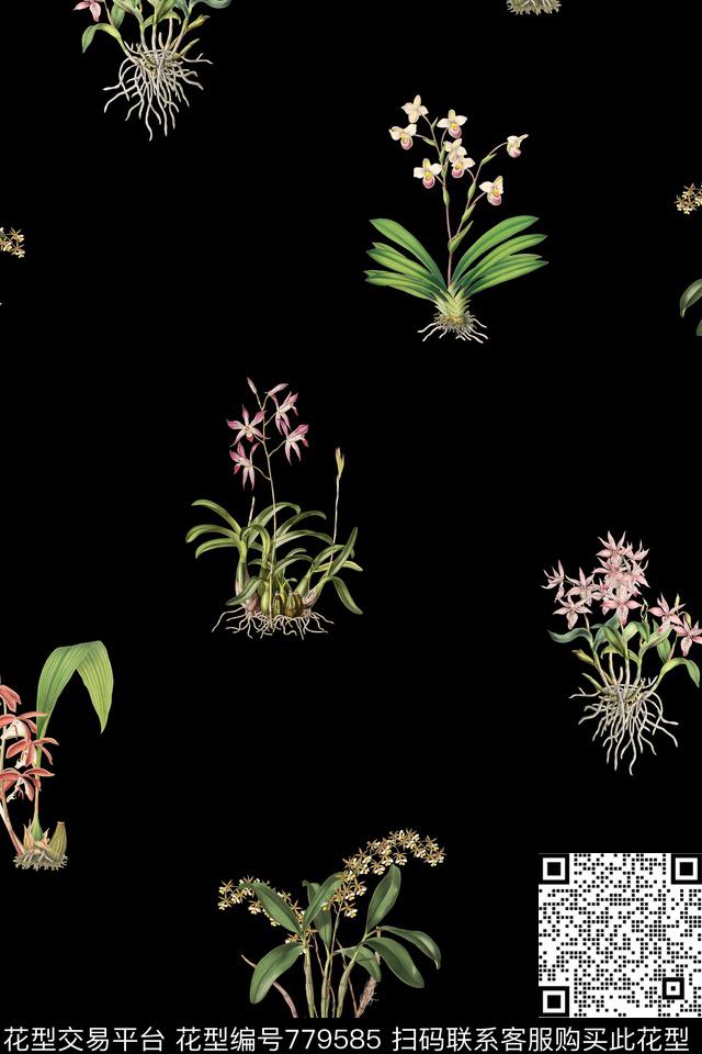 小碎花花卉花朵数码印花花型下载（图片编号: 779585） - 瓦栏（Walan）