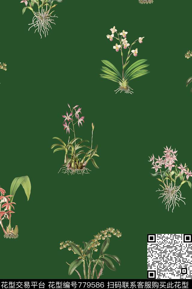 小碎花花卉花朵数码印花花型下载（图片编号: 779586） - 瓦栏（Walan）