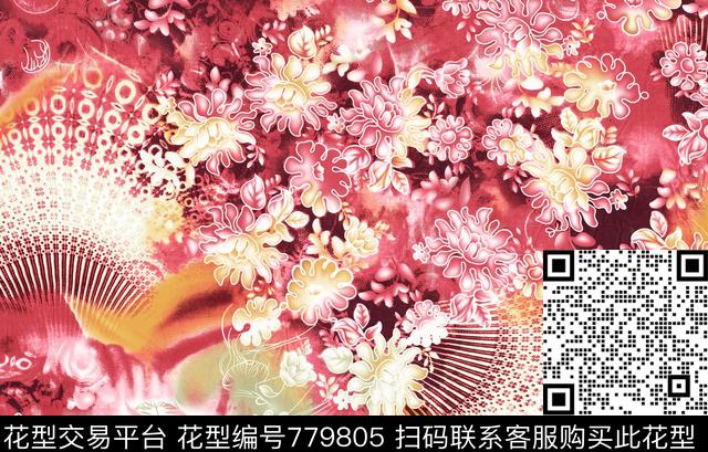 17-2-021.tif - 779805 - 动物纹 豹纹 虎头 - 传统印花花型 － 男装花型设计 － 瓦栏