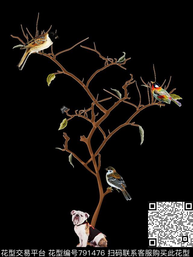 简欧时尚动物数码印花花型下载（图片编号: 791476） - 瓦栏（Walan）