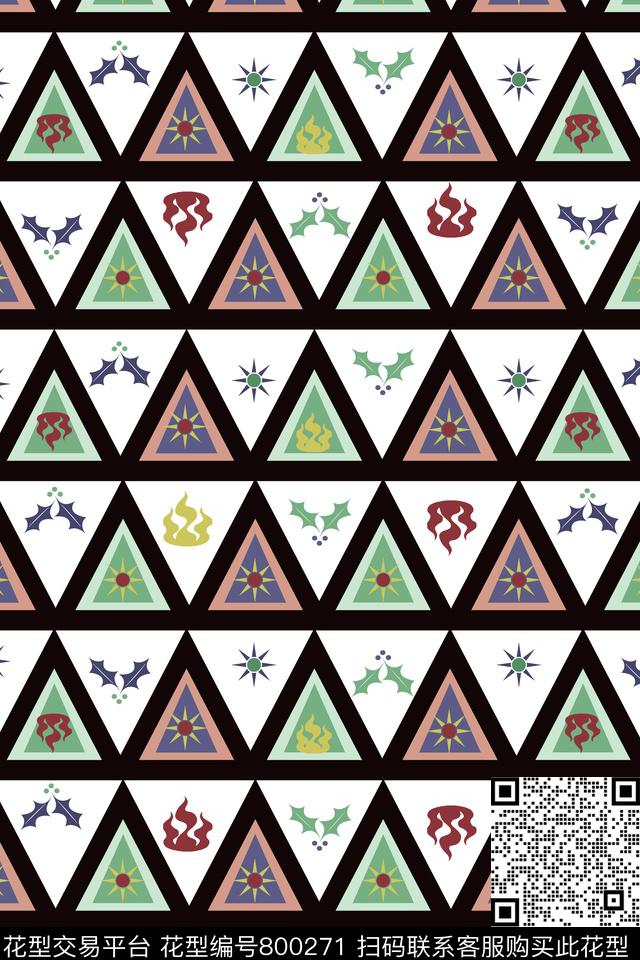 几何3.jpg - 800271 - 三角形 几何 植物 - 传统印花花型 － 女装花型设计 － 瓦栏