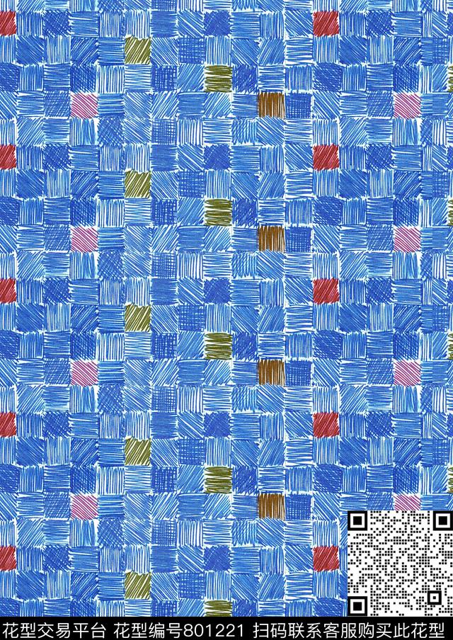 3.tif - 801221 - 彩色色块 纹理 格子 - 数码印花花型 － 箱包花型设计 － 瓦栏