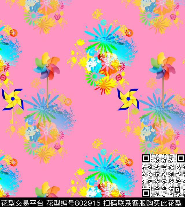 xl-519-1.jpg - 802915 - 花 碎花 植物 - 数码印花花型 － 泳装花型设计 － 瓦栏