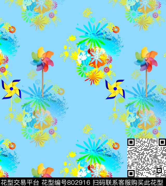 xl-519-2.jpg - 802916 - 花 碎花 植物 - 数码印花花型 － 泳装花型设计 － 瓦栏