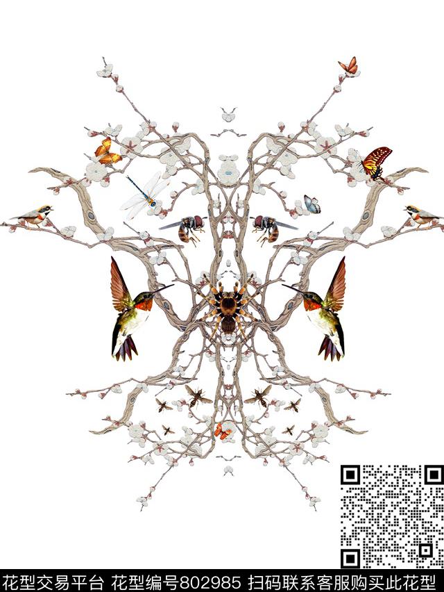 动物商务时尚数码印花花型下载（图片编号: 802985） - 瓦栏（Walan）