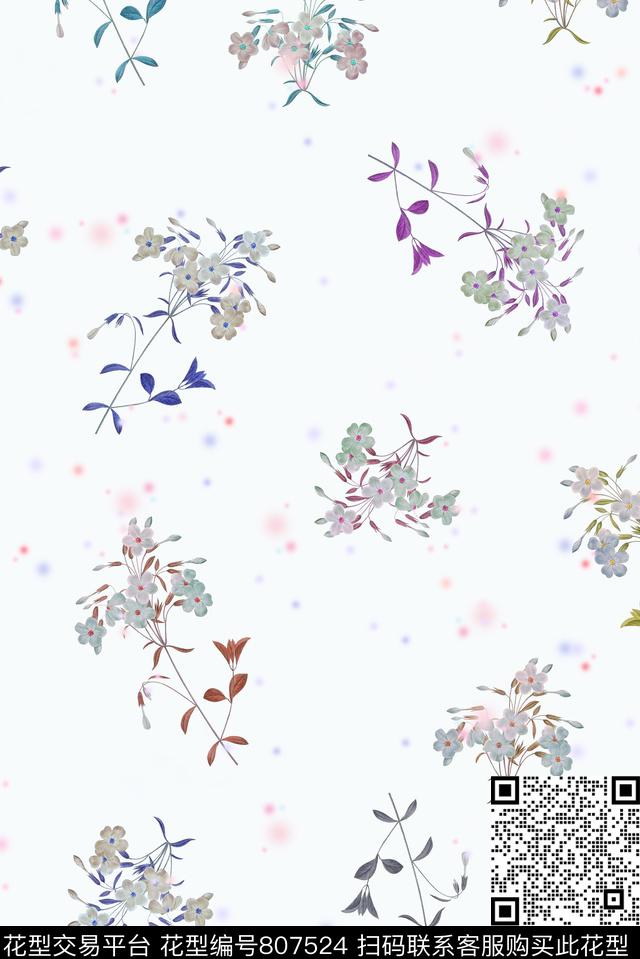 小清新1.jpg - 807524 - 乱花 花朵 花卉 - 数码印花花型 － 女装花型设计 － 瓦栏