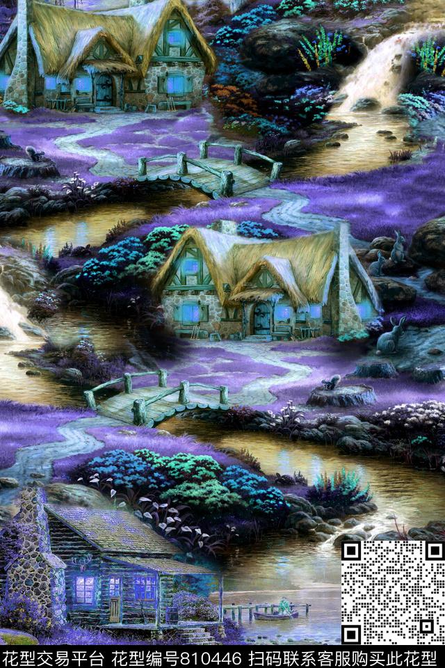 家纺森林树林数码印花花型下载（图片编号: 810446） - 瓦栏（Walan）
