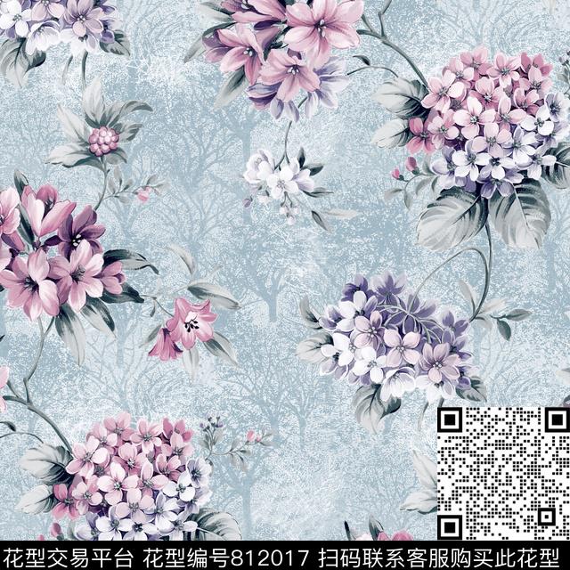 YJH160605D.jpg - 812017 - 花卉 墙纸 女装 - 传统印花花型 － 墙纸花型设计 － 瓦栏