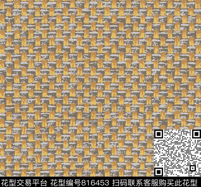 20.tif - 816453 - 笔触 肌理 纹理 - 传统印花花型 － 沙发布花型设计 － 瓦栏