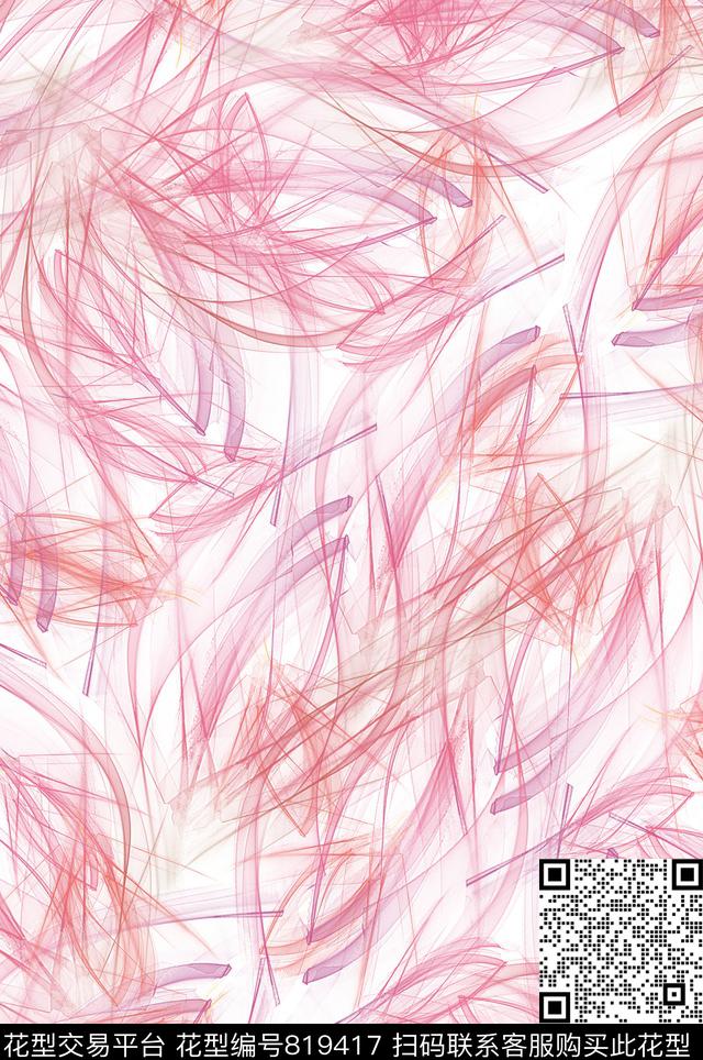 植物中国风国画数码印花花型下载（图片编号: 819417） - 瓦栏（Walan）