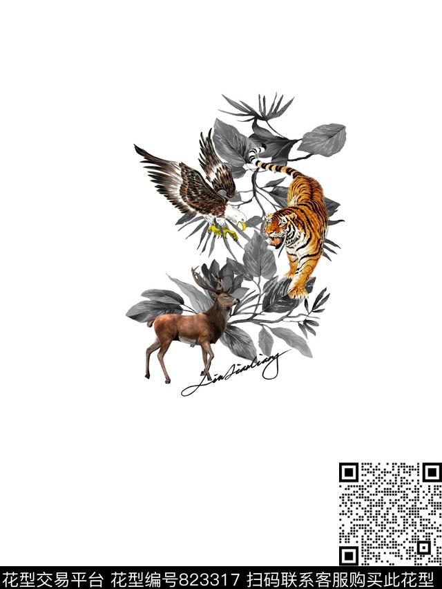 花卉欧式时尚数码印花花型下载（图片编号: 823317） - 瓦栏（Walan）