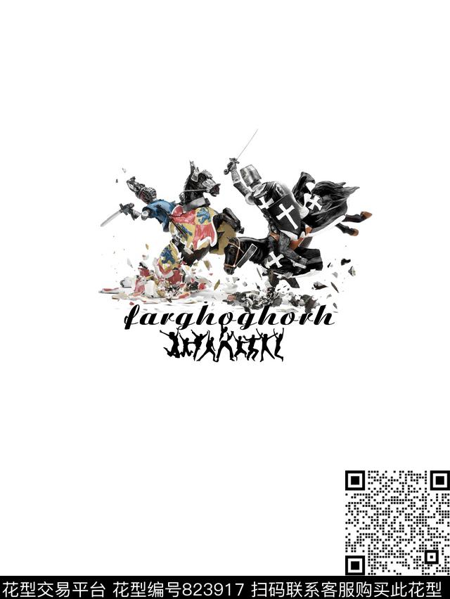 欧式时尚复古数码印花花型下载（图片编号: 823917） - 瓦栏（Walan）