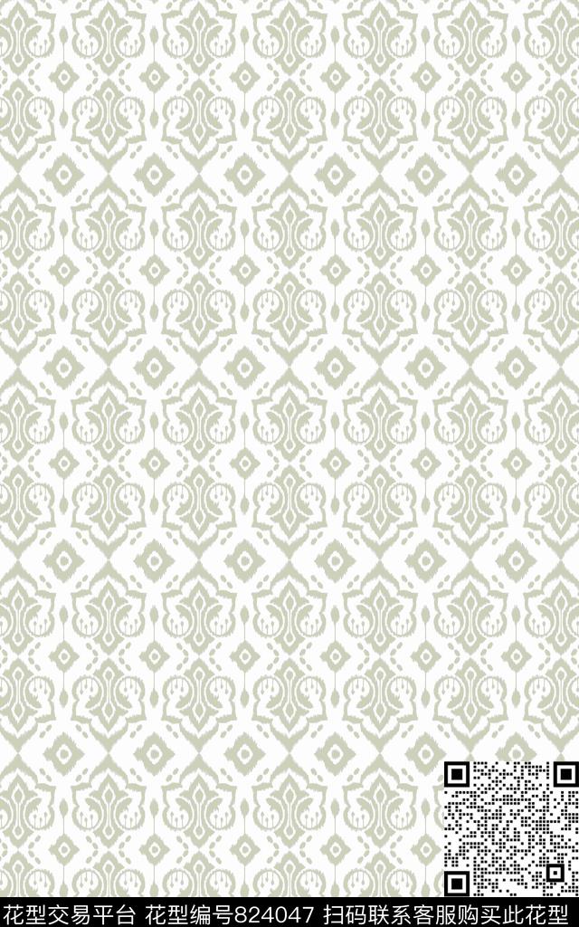 纹样配色.jpg - 824047 - 不规则几何 几何 肌理 - 传统印花花型 － 沙发布花型设计 － 瓦栏