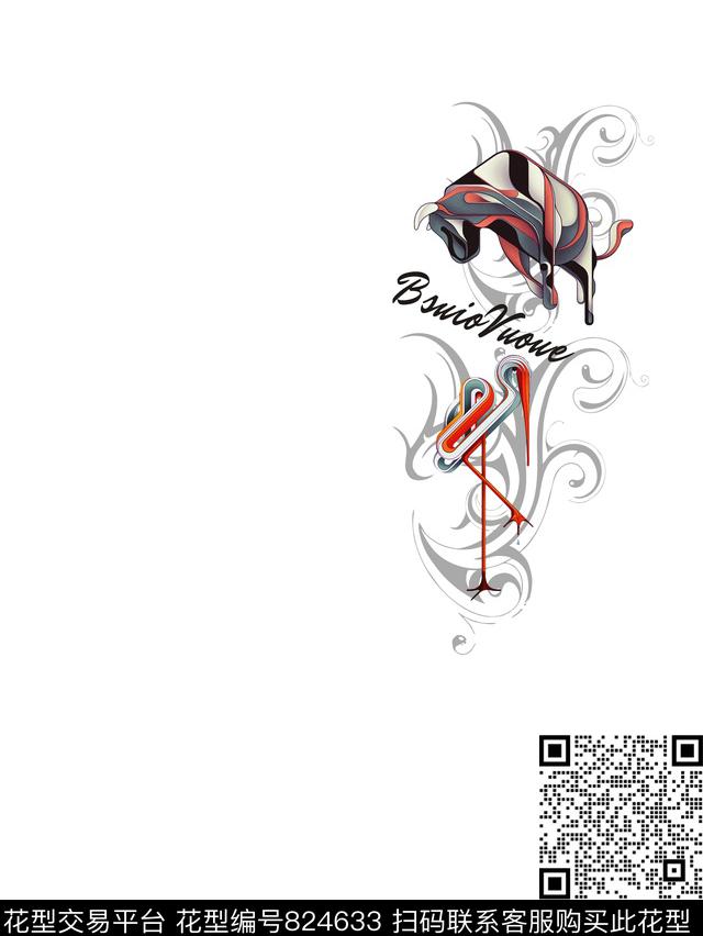 动物欧式时尚数码印花花型下载（图片编号: 824633） - 瓦栏（Walan）