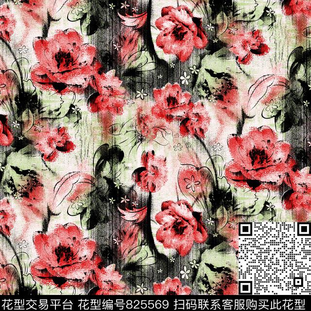 YJH170408b.jpg - 825569 - 乱花 花卉 布料 - 传统印花花型 － 沙发布花型设计 － 瓦栏