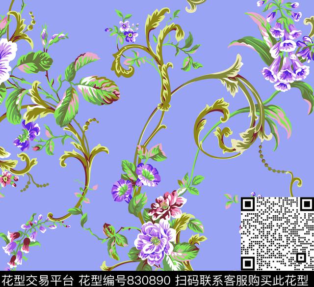 1600 (2).jpg - 830890 - 牡丹 大花 花朵 - 传统印花花型 － 墙纸花型设计 － 瓦栏