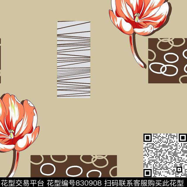 1600 (33).jpg - 830908 - 郁金香 花朵 花卉 - 数码印花花型 － 窗帘花型设计 － 瓦栏