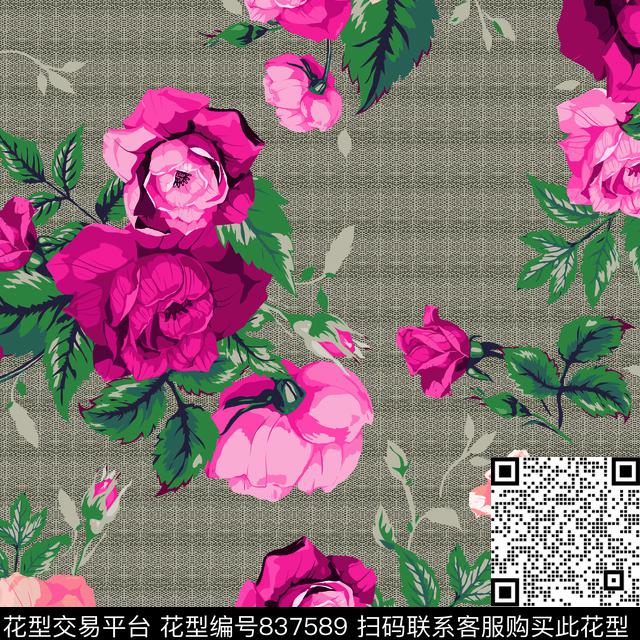 20170424.jpg - 837589 - 大花 玫瑰 花朵 - 数码印花花型 － 女装花型设计 － 瓦栏